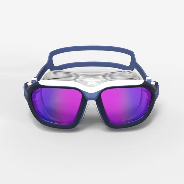 Masque de Piscine - Active - verres miroirs - petite taille - bleu blanc