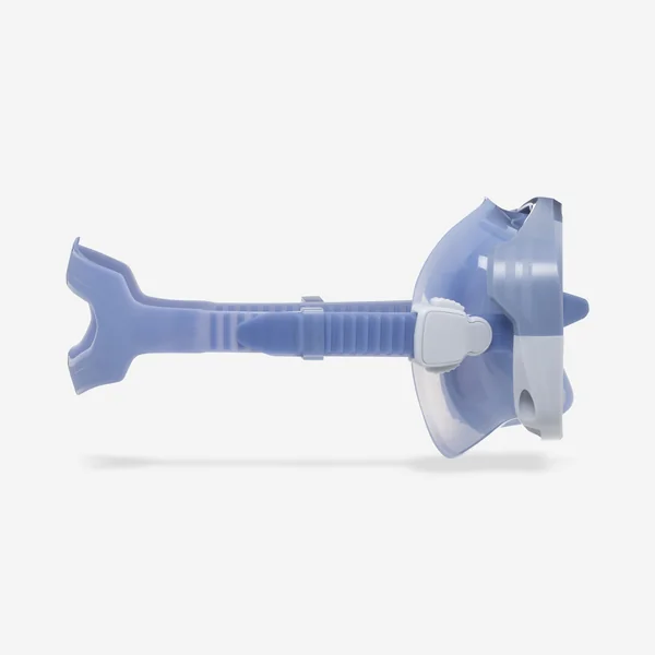Masque de plongée anti buée, 100 Mono sangle silicone Mid Bleu