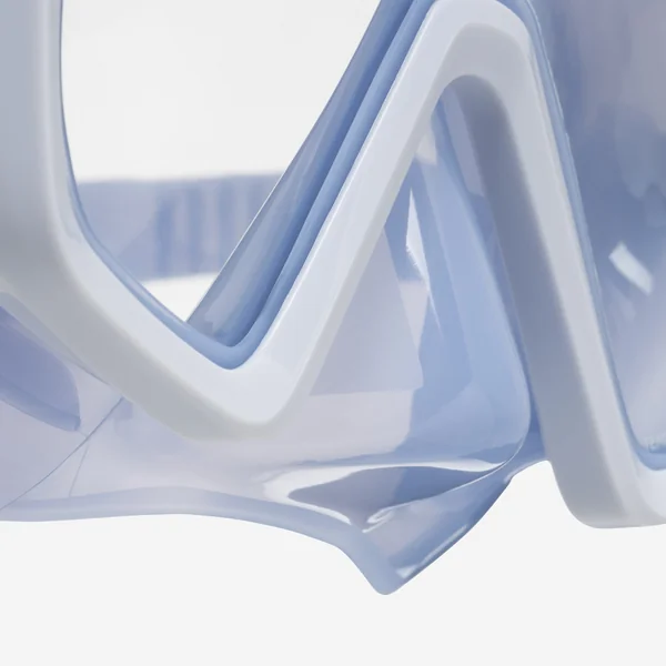 Masque de plongée anti buée, 100 Mono sangle silicone Mid Bleu