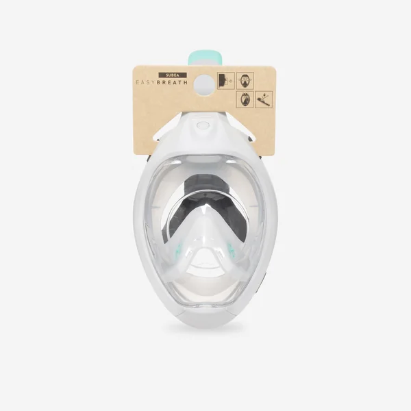 Masque easybreath snorkeling de surface adulte, gris -sans sac-