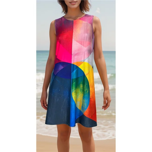 Miss Versa - Robe courte ligne trapèze à col rond Resort X-Small Ellie