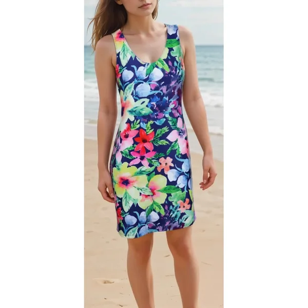 Miss Versa - Robe courte sans manches Ligne droite avec col en V resort Medium Jayla