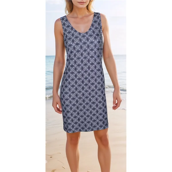 Miss Versa - Robe courte sans manches Ligne droite col en V resort Large Nelly