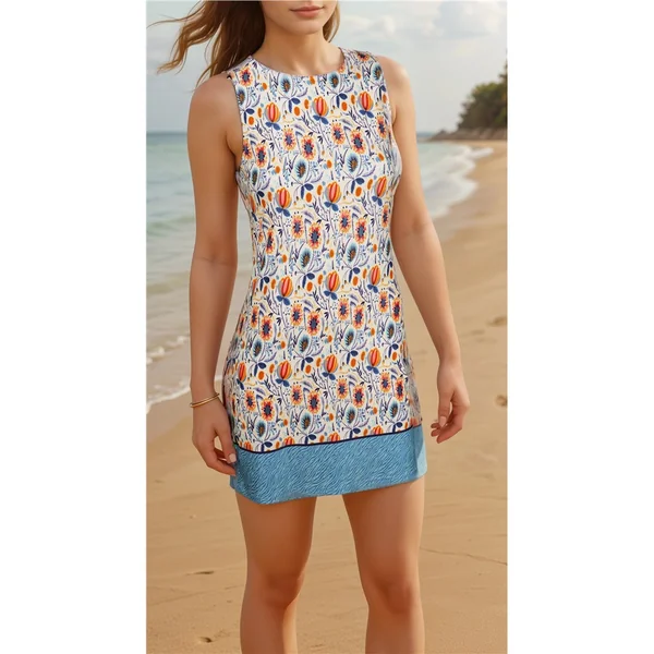Miss Versa - Robe très courte Ligne droite à col rond Resort Small Paris