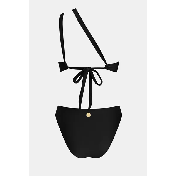 Monokini noir col asymétrique bas échancré