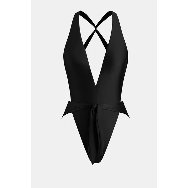 Monokini noué sur le devant bretelles croisées au dos