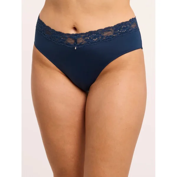 Montelle - Culotte Taille Haute avec bordure en dentelle Cambridge Blue X-Large Intimates Brief