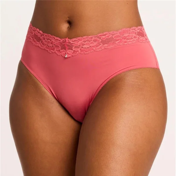 Montelle - Culotte Taille Haute avec bordure en dentelle Spiced Coral Small Intimates Brief