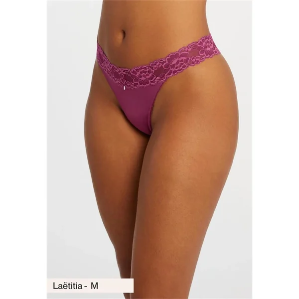 Montelle - Culotte tanga avec taille en dentelle Cranberry Medium