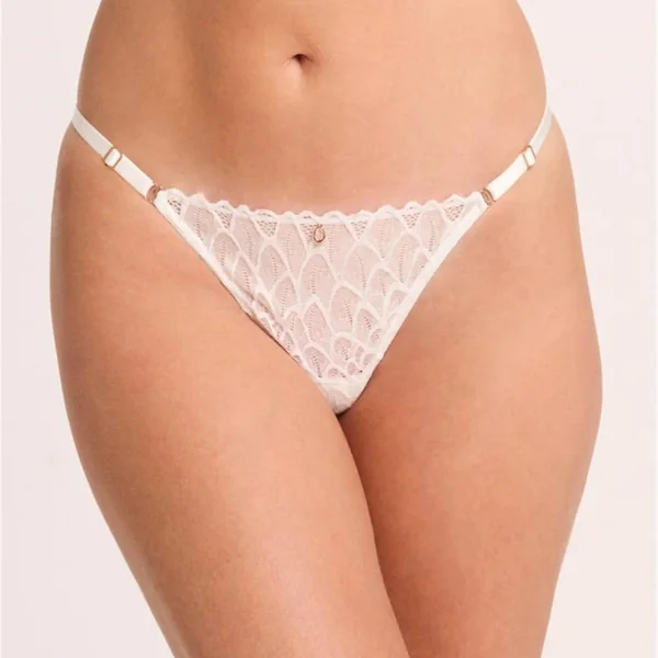 Montelle - Culotte tanga en dentelle avec côtés ajustables Chantilly Large Lacy