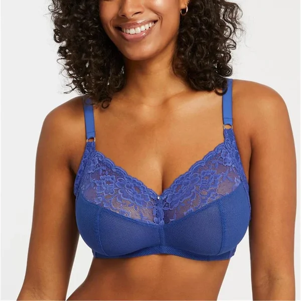 Montelle - Soutien-gorge en dentelle sans cerceau 38 (85) E Saphir Ayla