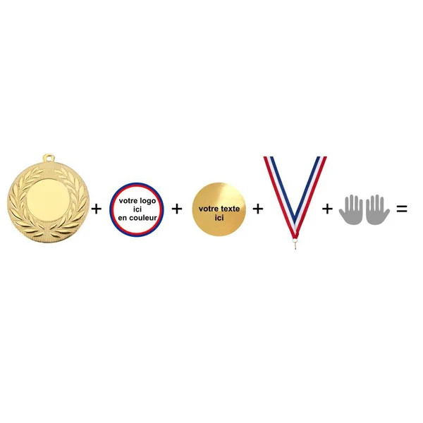 Médaille 50 mm - Or personnalisée