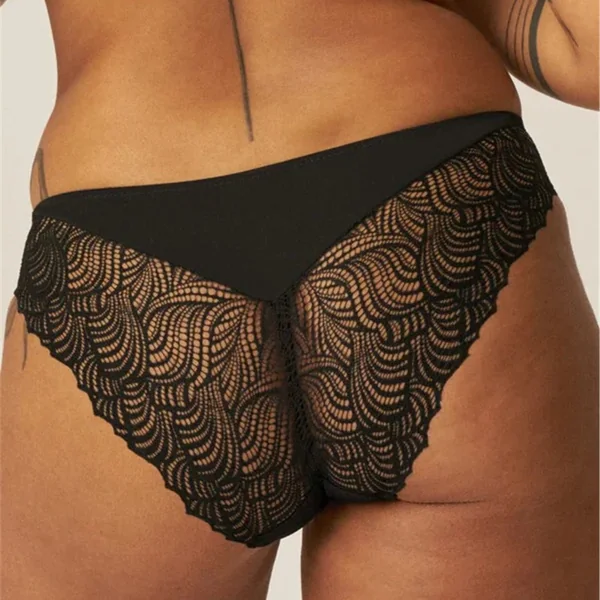 Naturana - Culotte bikini avec dentelle Noir X-Large The Friday