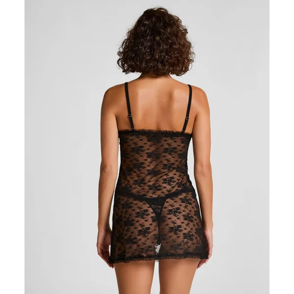 Nuisette en dentelle Darcy - Noir