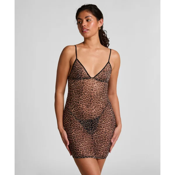 Nuisette en maille léopard - Noir