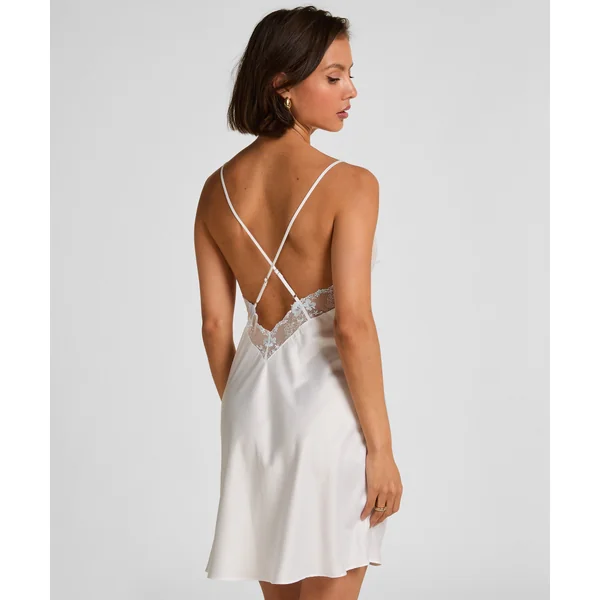 Nuisette en satin Peonie - Blanc