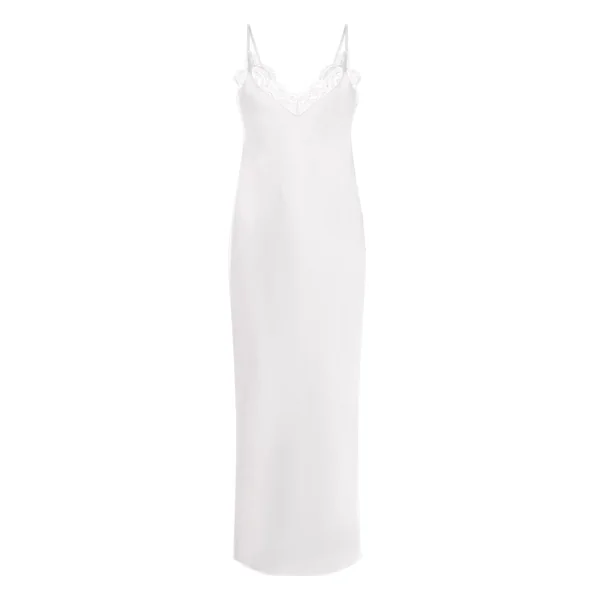 Nuisette longue en satin - Blanc