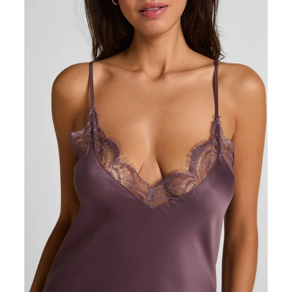 Nuisette longue en satin - Violet