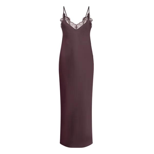 Nuisette longue en satin - Violet