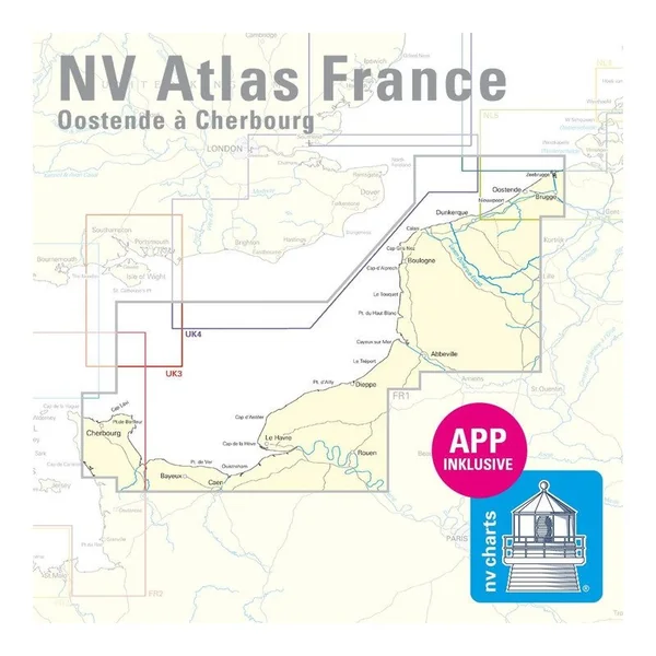 NV-CHARTS FR1 - 48 Cartes Marines Manche + 3 planches adhésives réglementaires