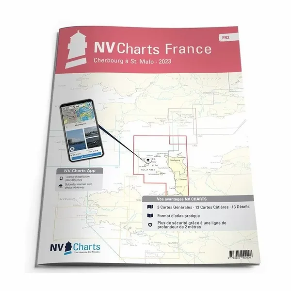 NV-CHARTS FR2 - 25 Cartes Marines Manche Ouest + 3 planches adhésives réglementaires