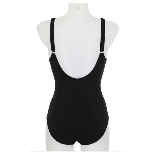 Opera - Maillot une pièce spacer avec taille et décoleté en filet C Noir 10