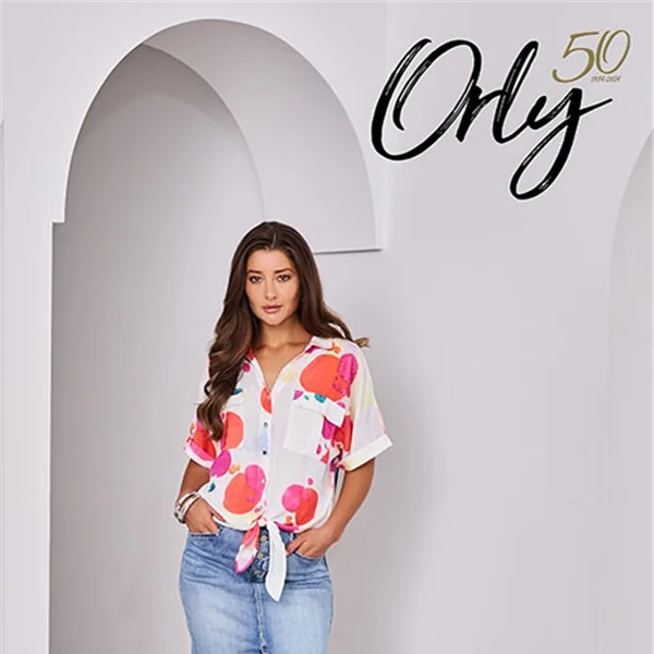 Orly - Blouse à motifs avec boutons et boucle As Sample X-Large