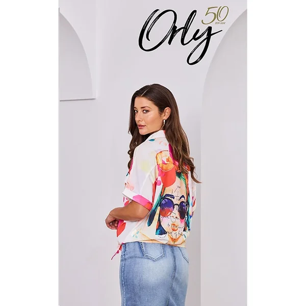 Orly - Blouse à motifs avec boutons et boucle As Sample X-Large