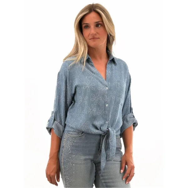 Orly - Blouse à motifs de fleurs avec boutons et boucle à l'avant As Sample Small