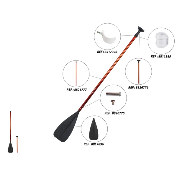 Pagaie de stand up paddle robuste pour la location en 2 parties - 170-220cm