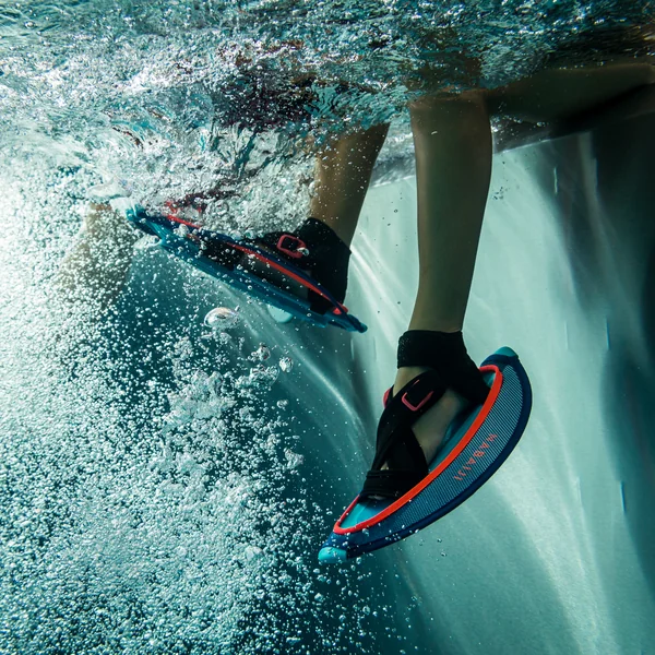Paire d'haltères aquatiques en mesh pour l'aquagym, Pullstep bleu orange