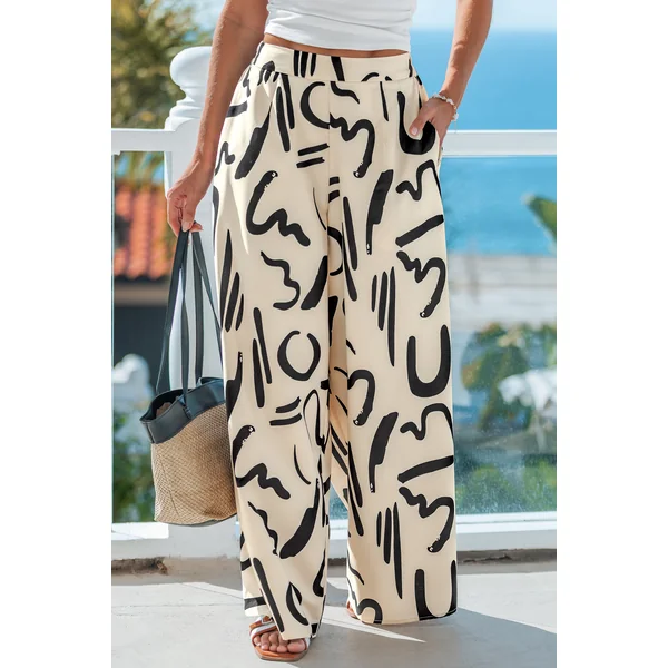 Pantalon abstrait jambe large