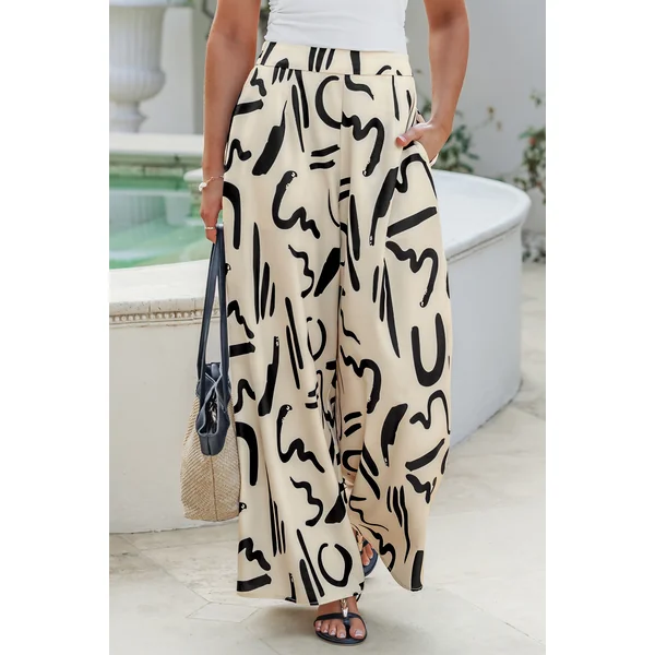 Pantalon abstrait jambe large