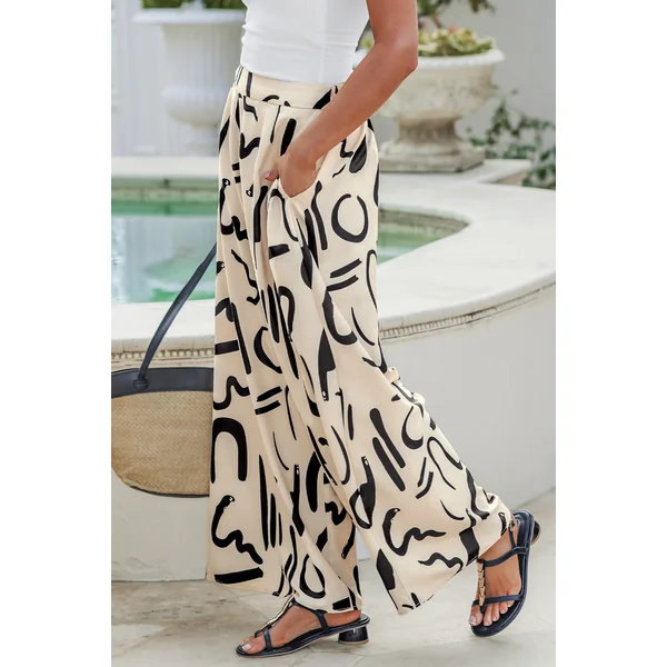Pantalon abstrait jambe large