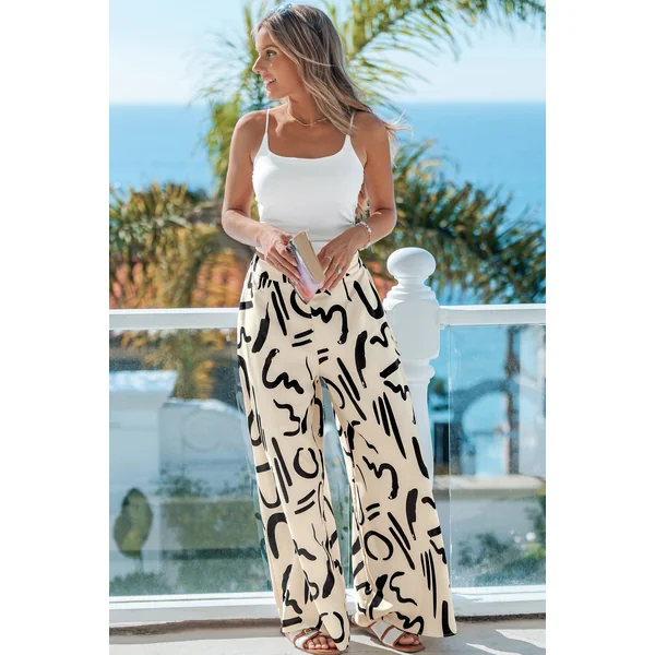 Pantalon abstrait jambe large