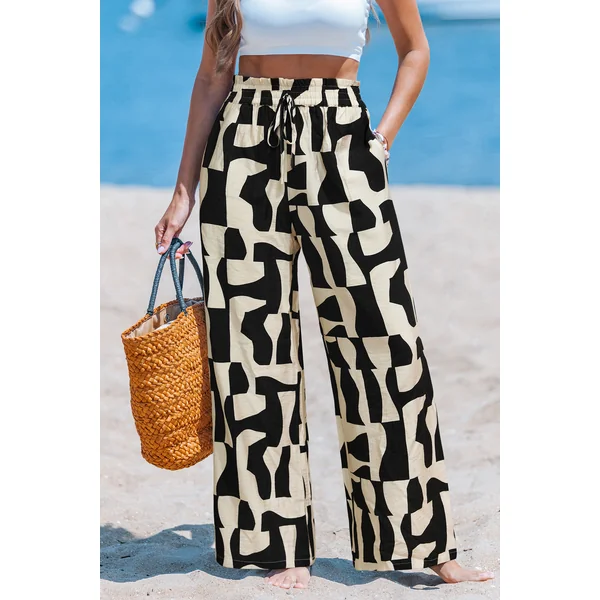 Pantalon abstrait jambe évasée
