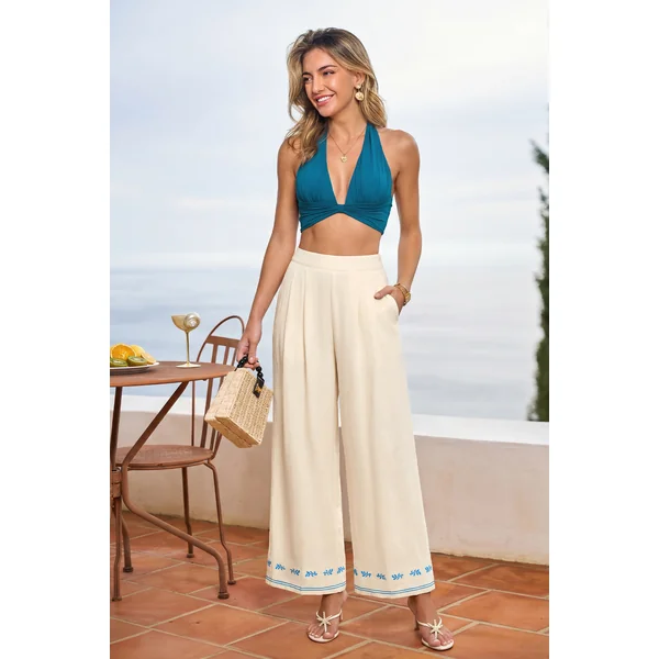 Pantalon beige à l’inspiration nature