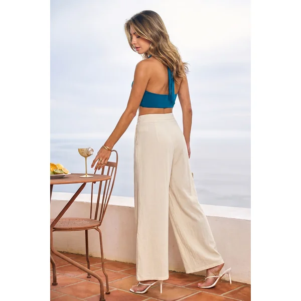 Pantalon beige à l’inspiration nature