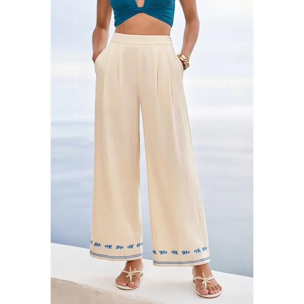 Pantalon beige à l’inspiration nature