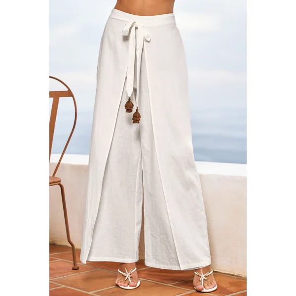 Pantalon blanc nouer à la taille