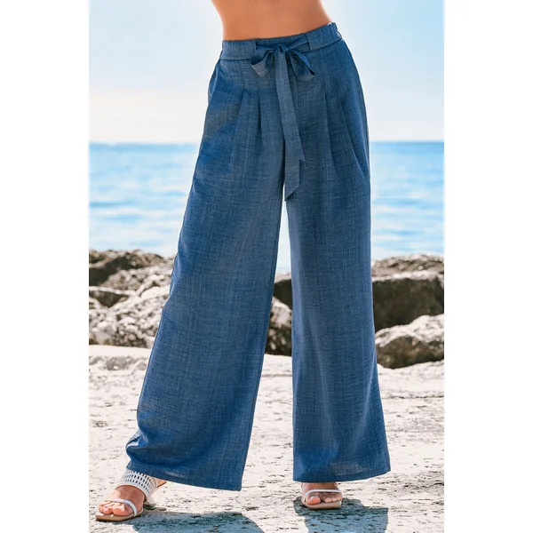 Pantalon bleu avec cordon