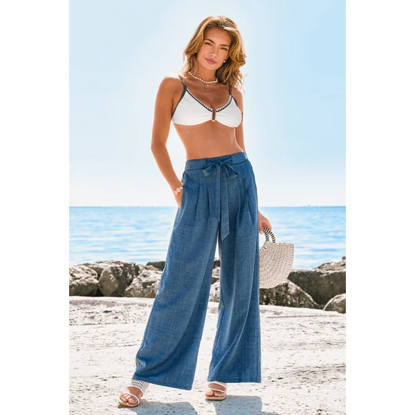 Pantalon bleu avec cordon