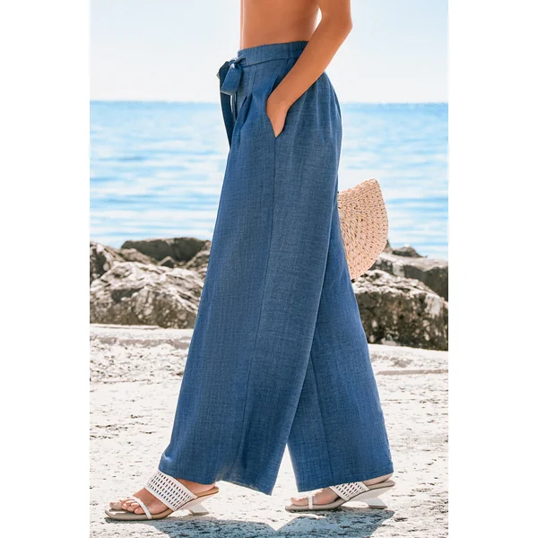 Pantalon bleu avec cordon