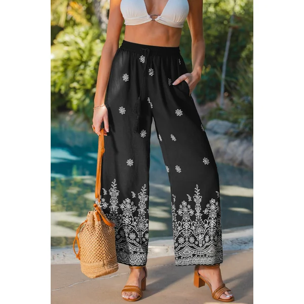 Pantalon bohème taille élastique