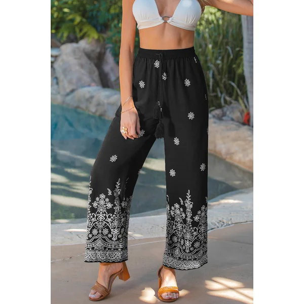 Pantalon bohème taille élastique