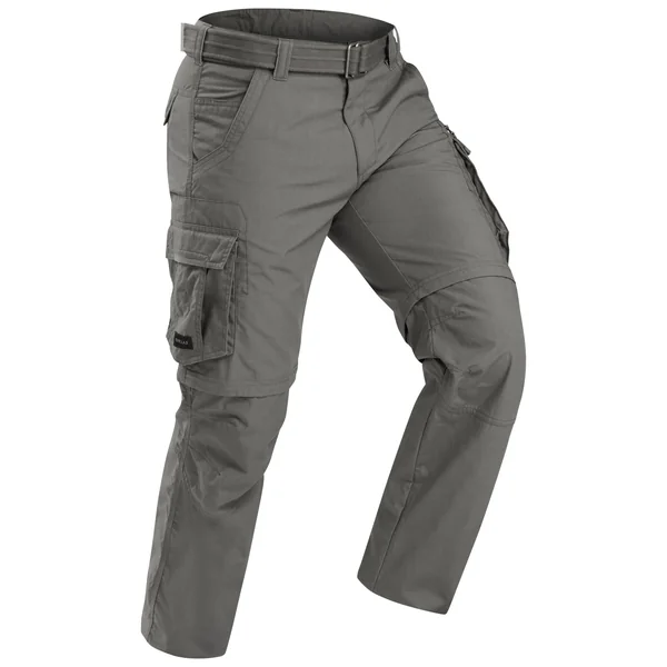 Pantalon cargo de randonnée modulable homme, TRAVEL 500 Modul vert