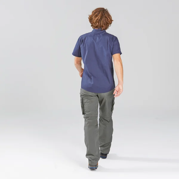 Pantalon cargo de randonnée modulable homme, TRAVEL 500 Modul vert