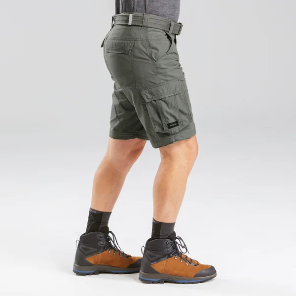 Pantalon cargo de randonnée modulable homme, TRAVEL 500 Modul vert