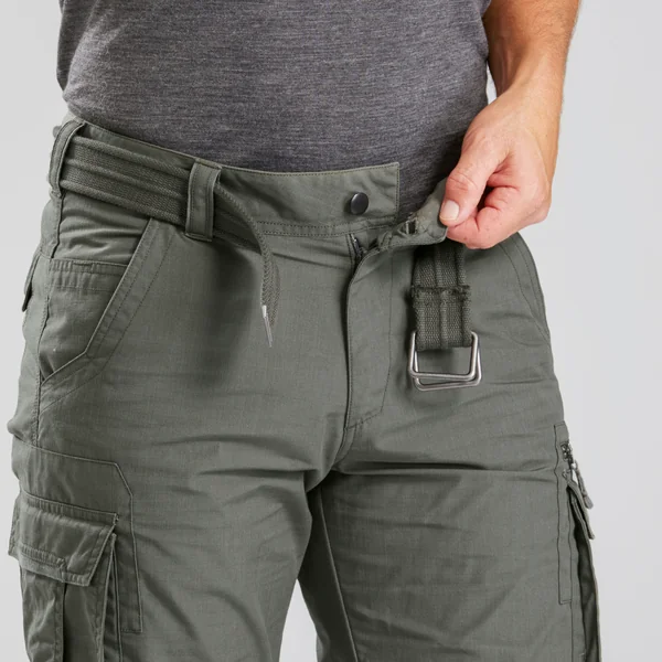 Pantalon cargo de randonnée modulable homme, TRAVEL 500 Modul vert