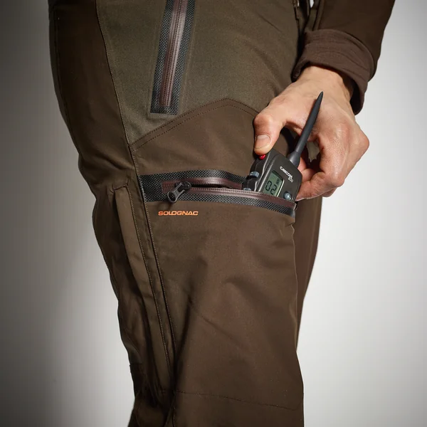 PANTALON CHASSE IMPERMÉABLE RENFORT MARRON 900 BÉCASSE
